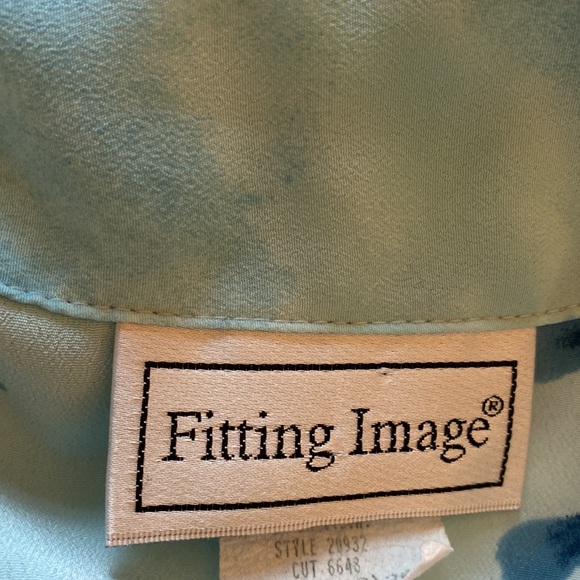 Vintage Fitting Image Floral top size 18/20 shoulder pads & cloth covered button - Picture 8 of 10